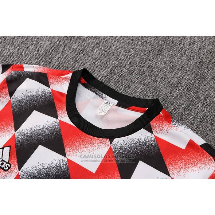 Fato de Treino Manchester United Manga Curta 2022-2023 Preto Y Vermelho